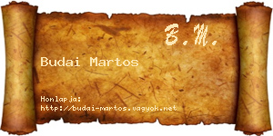 Budai Martos névjegykártya
